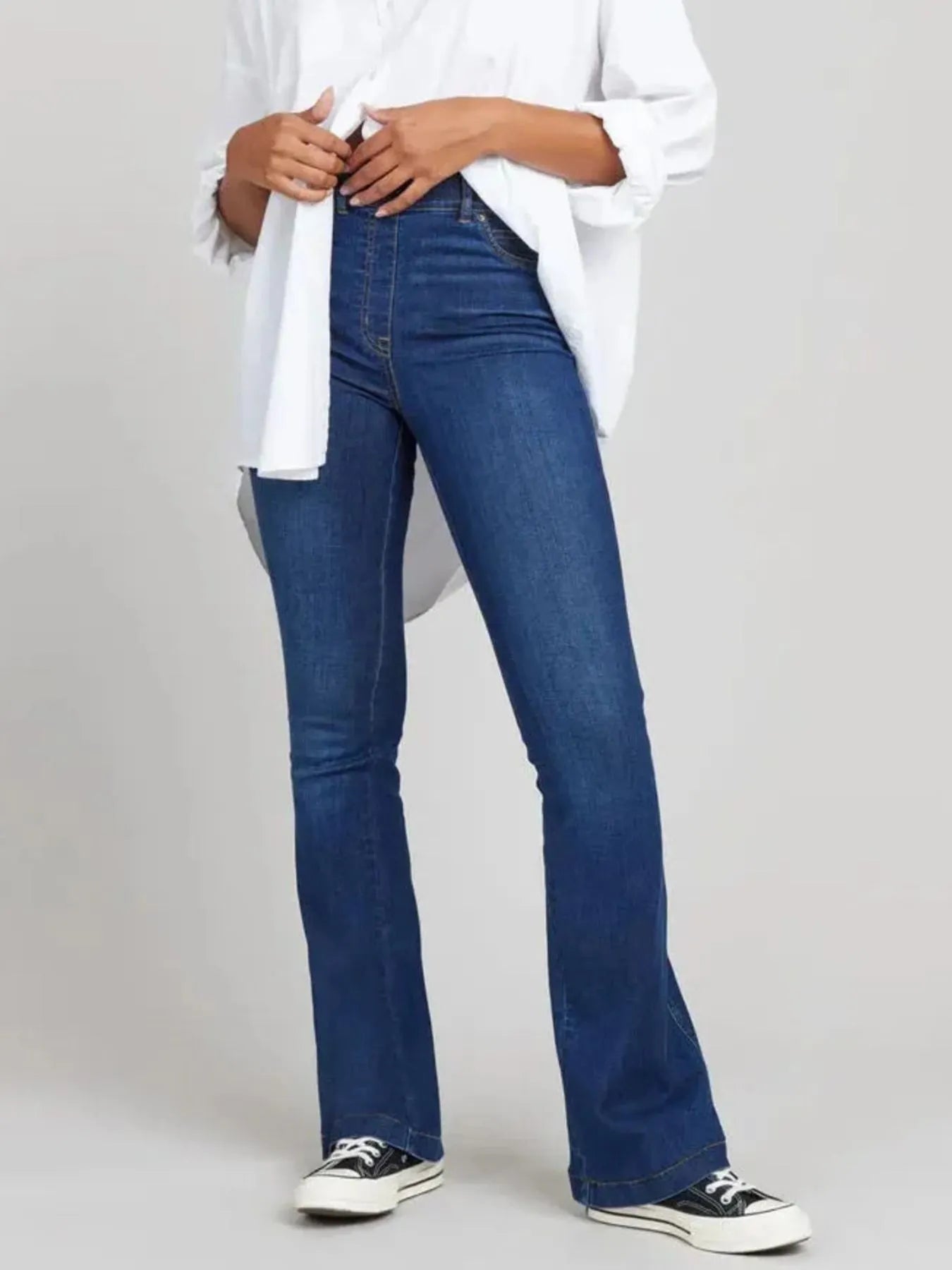 Full Size High-Waisted Flare Jeans Plus Size - Bayou Curves