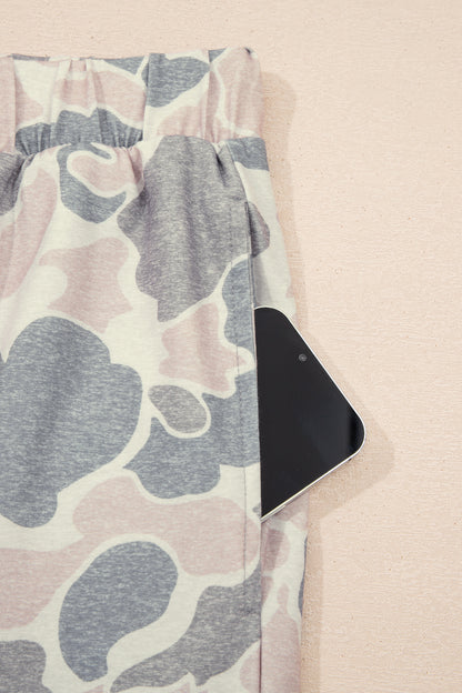 Plus Size Retro Camouflage Print 2pcs Outfit