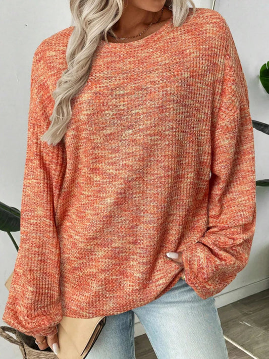 Sunset Cozy Space-Dyed Waffle Top - Bayou Curves