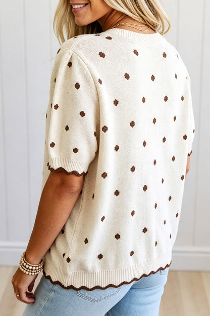Dot So Basic Scallop Sweater