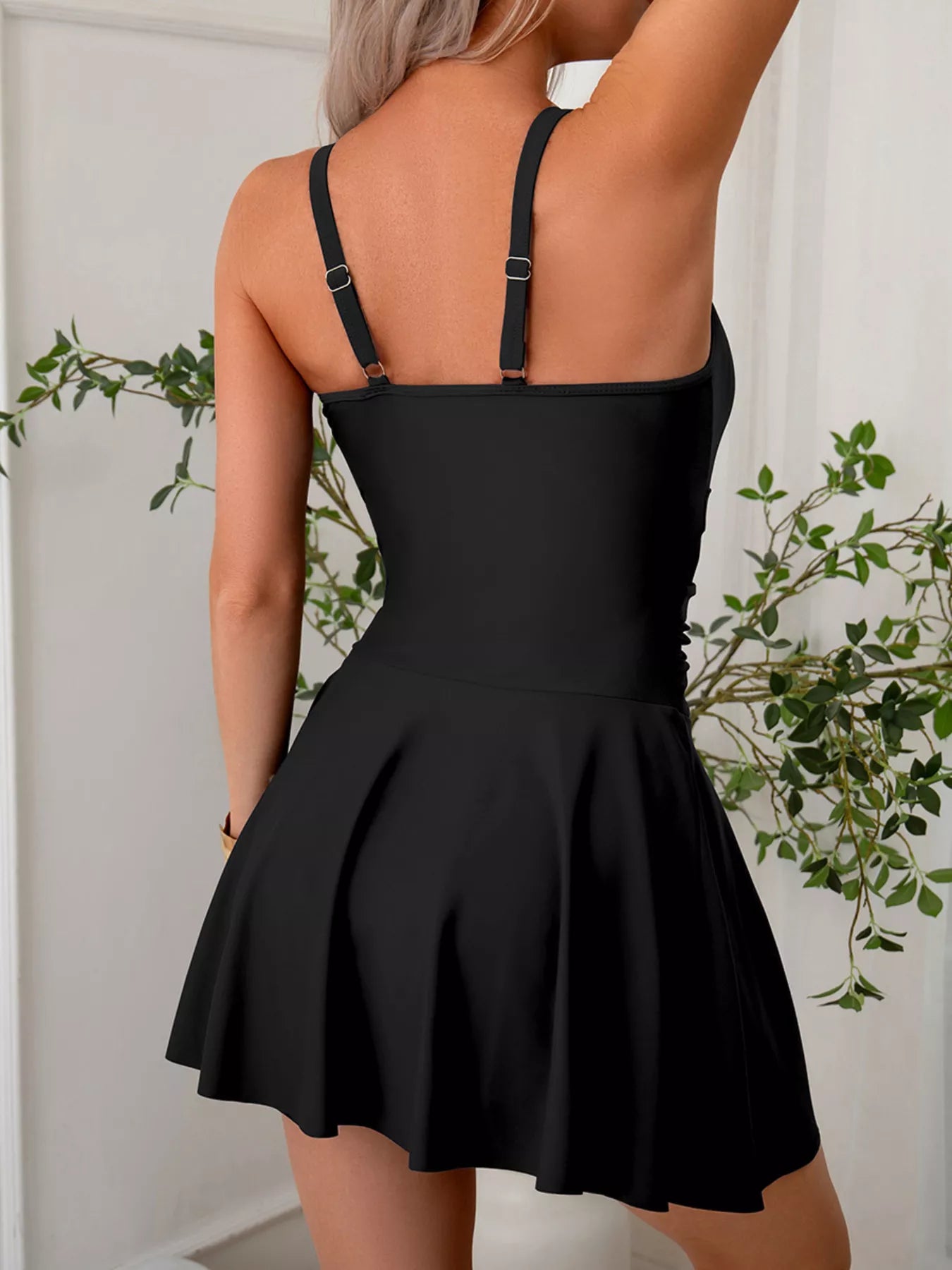 Mesh Panel Scoop Neck One-Piece Swimsuit - Bayou Curves