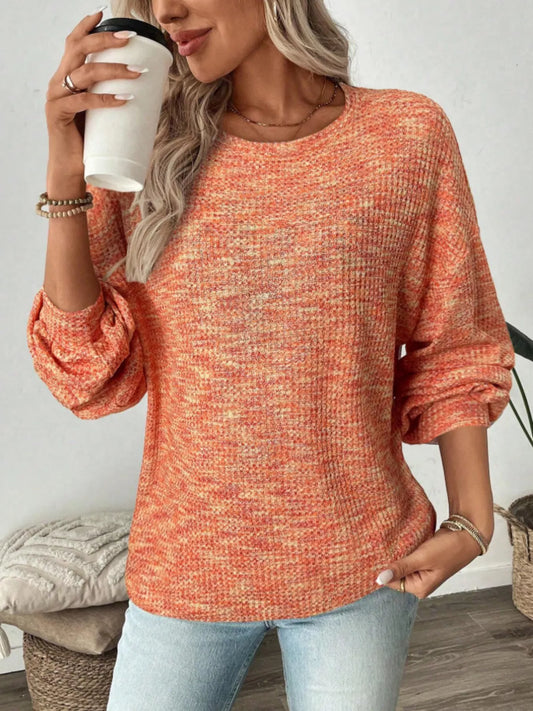 Sunset Cozy Space-Dyed Waffle Top - Bayou Curves